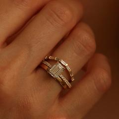 Nangi fine jewelry - white lab-grown diamond ring in gold