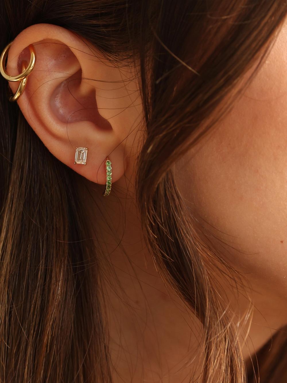 Green Snake Tail Earrings