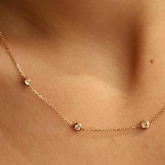 Nangi fine jewelry - white necklace in yellow gold