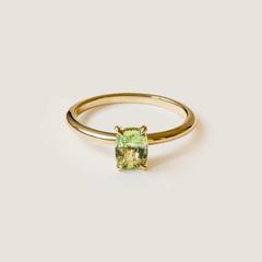 Nangi fine jewelry - green sapphire ring in yellow gold