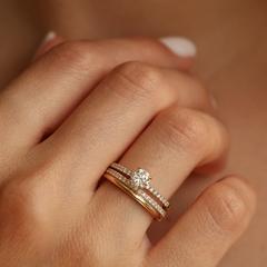 Nangi fine jewelry - white lab-grown diamond ring in gold