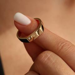 Nangi fine jewelry - white lab-grown diamond ring in gold