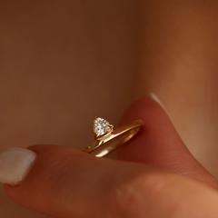 Nangi fine jewelry - white lab-grown diamond ring in gold