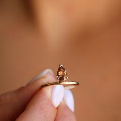 Nangi fine jewelry - brown tourmaline ring in yellow gold