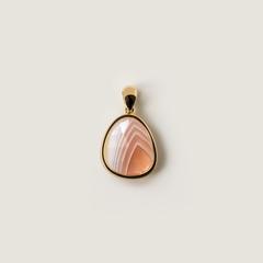 Nangi fine jewelry - orange apricot agate pendant in yellow gold
