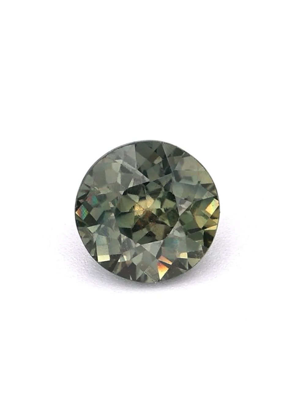 1.04 ct Olive Green, Round Sapphire