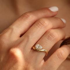 Nangi fine jewelry - white lab-grown diamond ring in gold