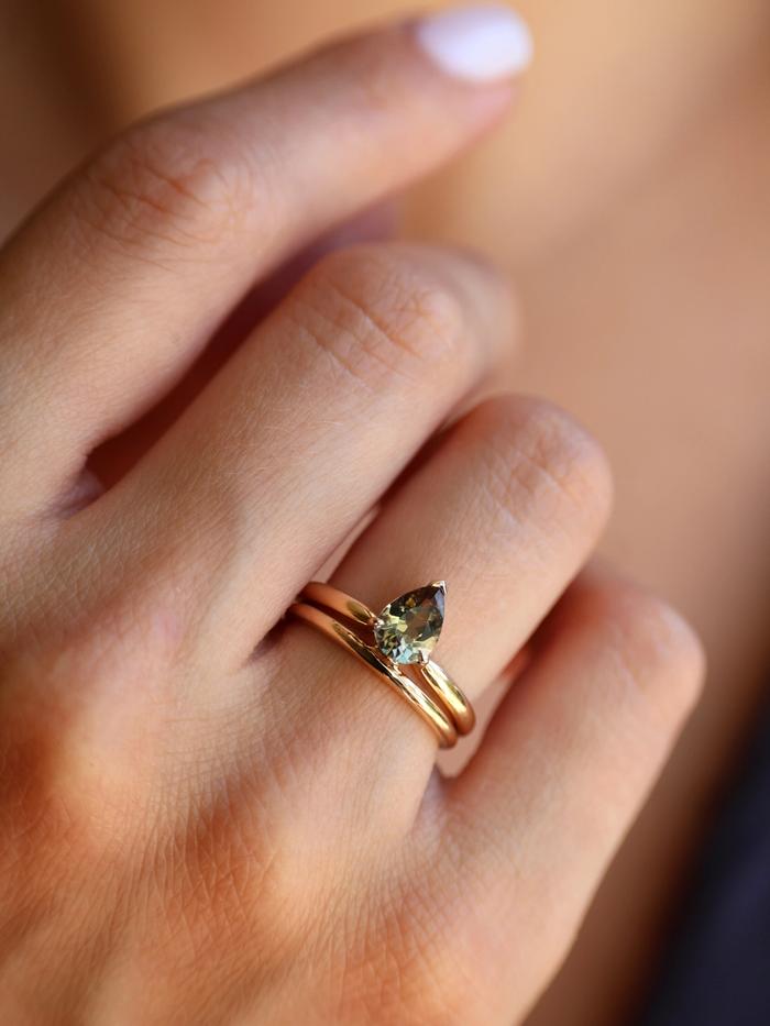 Nangi fine jewelry - brown tourmaline ring in yellow gold