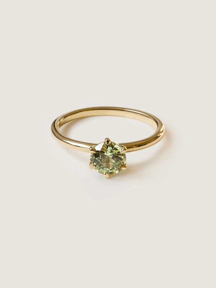 Nangi fine jewelry - green ring in yellow gold