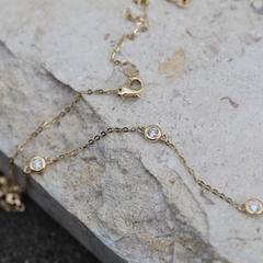 Nangi fine jewelry - white lab-grown diamond necklace in yellow gold