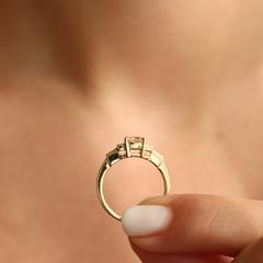 Nangi fine jewelry - pink sapphire ring in yellow gold