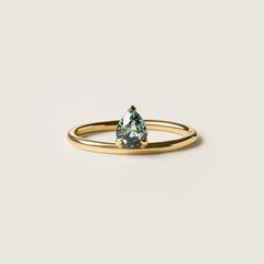 Nangi fine jewelry - teal / Peacock ring in yellow gold