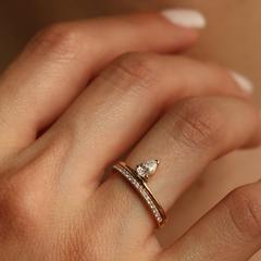 Nangi fine jewelry - white lab-grown diamond ring in gold