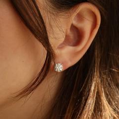 Nangi fine jewelry - white lab-grown diamond earring in gold
