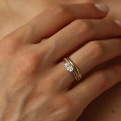 Nangi fine jewelry - white lab-grown diamond ring in gold