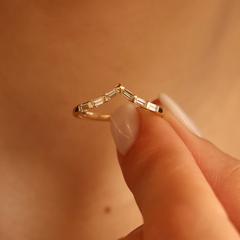 Nangi fine jewelry - white lab-grown diamond ring in gold