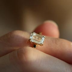 Nangi fine jewelry - white lab-grown diamond ring in gold