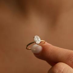 Nangi fine jewelry - white lab-grown diamond ring in gold