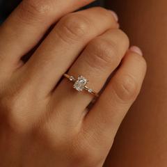 Nangi fine jewelry - white lab-grown diamond ring in gold