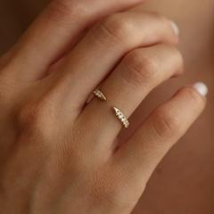 Nangi fine jewelry - white lab-grown diamond ring in gold