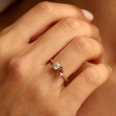Nangi fine jewelry - pink tourmaline ring in yellow gold