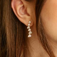 Nangi fine jewelry - white lab-grown diamond earring in gold