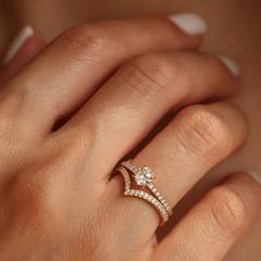 Nangi fine jewelry - white lab-grown diamond ring in gold