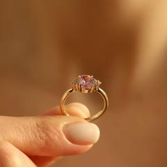 Nangi fine jewelry - pink ring in yellow gold