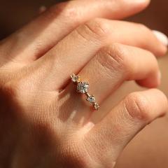Nangi fine jewelry - white lab-grown diamond ring in gold