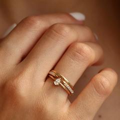 Nangi fine jewelry - white lab-grown diamond ring in gold