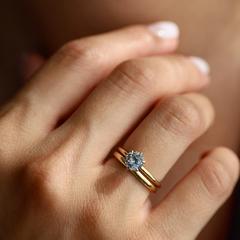 Nangi fine jewelry - grey ring in yellow gold