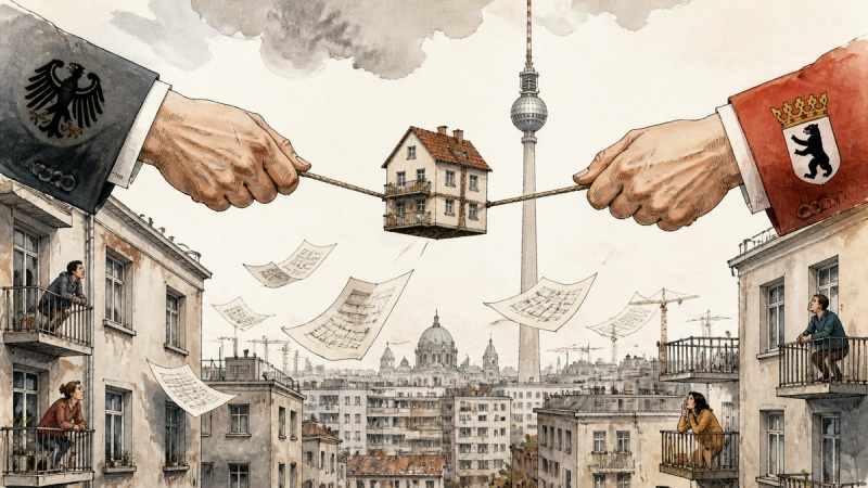 Illustration für berlin-housing-crisis-federal-power-struggle
