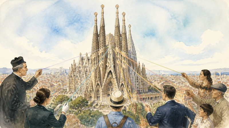 Illustration für gaudi-centenary-sagrada-familia-barcelona-memory