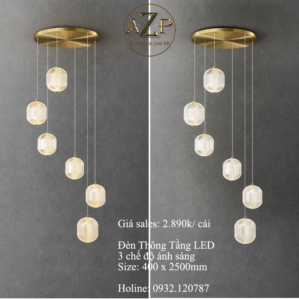 Đèn Thông Tầng Nghệ Thuật - Sang Trọng & Đẳng Cấp - Rực Rỡ & Tinh Tế - Hàng Nhập Khẩu AZP-TT27