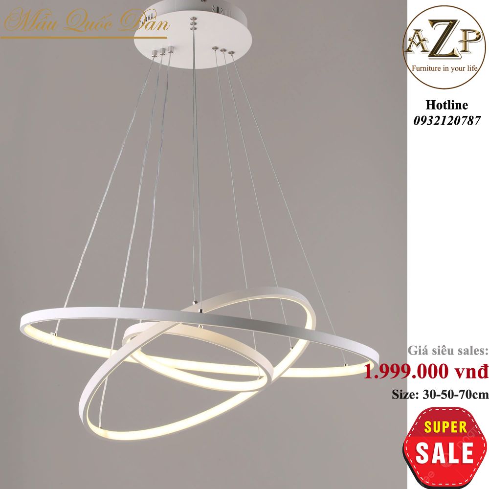 Đèn Thả Trần Trang Trí Hiện Đại 3 Vòng Tròn Nhập Khẩu-AZP-VT19