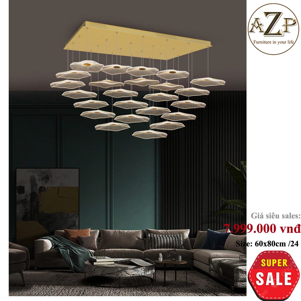Đèn Thả Trần Chùm Xếp Lớp Lá Sen Nghệ Thuật Hàng Nhập Khẩu AZP-TC18