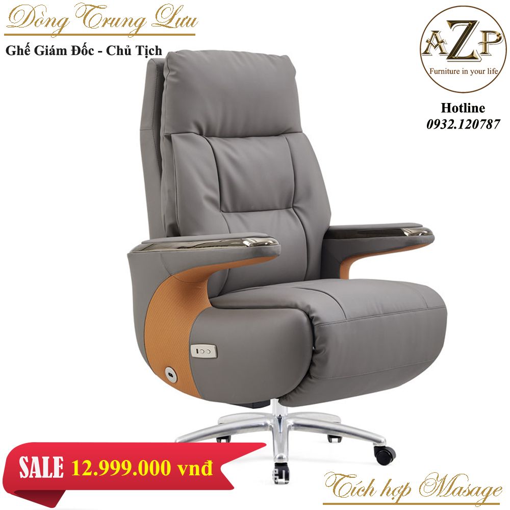 Ghế Văn Phòng AZP Có Tích Hợp Massage Dòng Phổ Thông Hàng Nhập Khẩu AZP-A2313-XAM