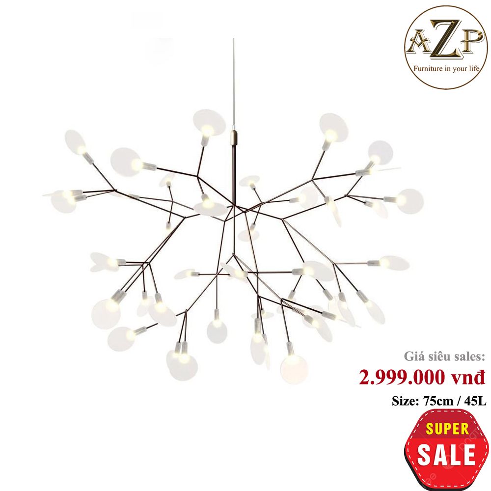 Đèn Thả Trần Chùm Cành Cây Phân Nhánh 45 Lá Nghệ Thuật Hàng Nhập Khẩu AZP-TC31
