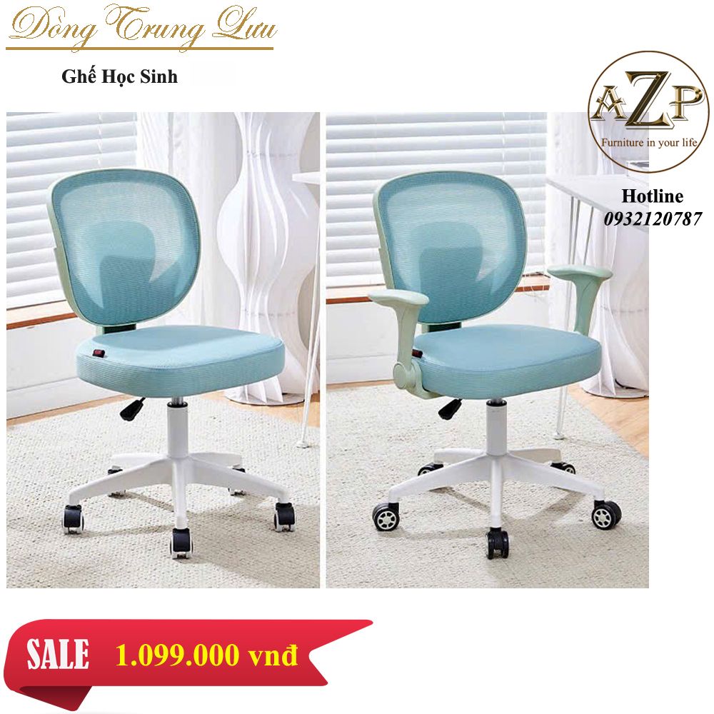 Ghế Học Sinh Hỗ trợ Cột Sống cho Bé, Chống Gù, Chống Cận Hàng Nhập Khẩu AZP-106-Xanh