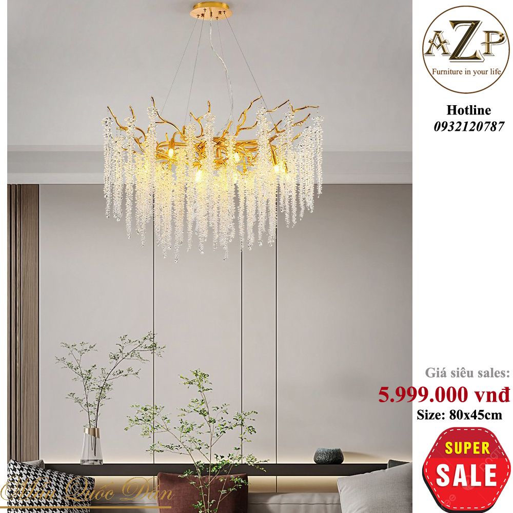Đèn Thả Trần Chùm Pha Lê Nghệ Thuật Hàng Nhập Khẩu AZP-TC66