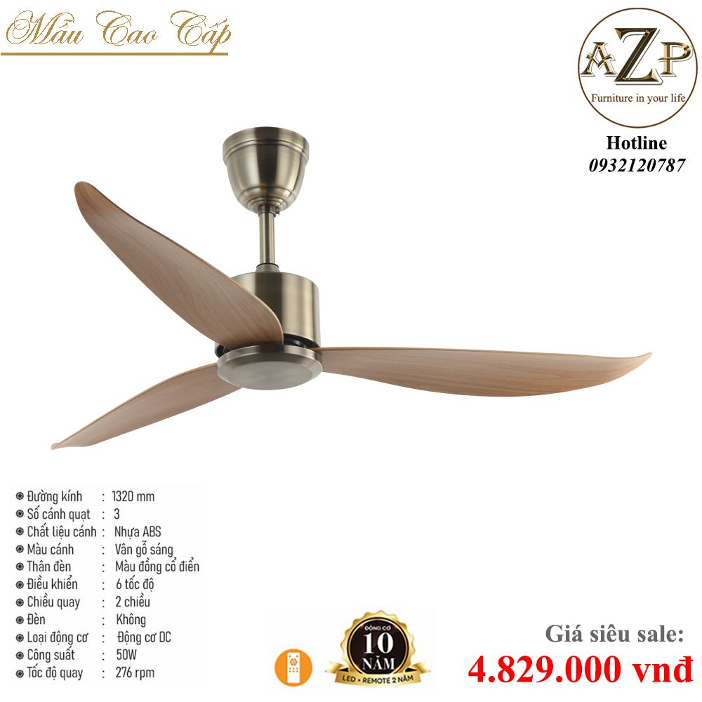 Quạt Nhóm Trung Lưu Cánh  - Không Đèn/ Bảo Hành 10 năm AZP-QTL42