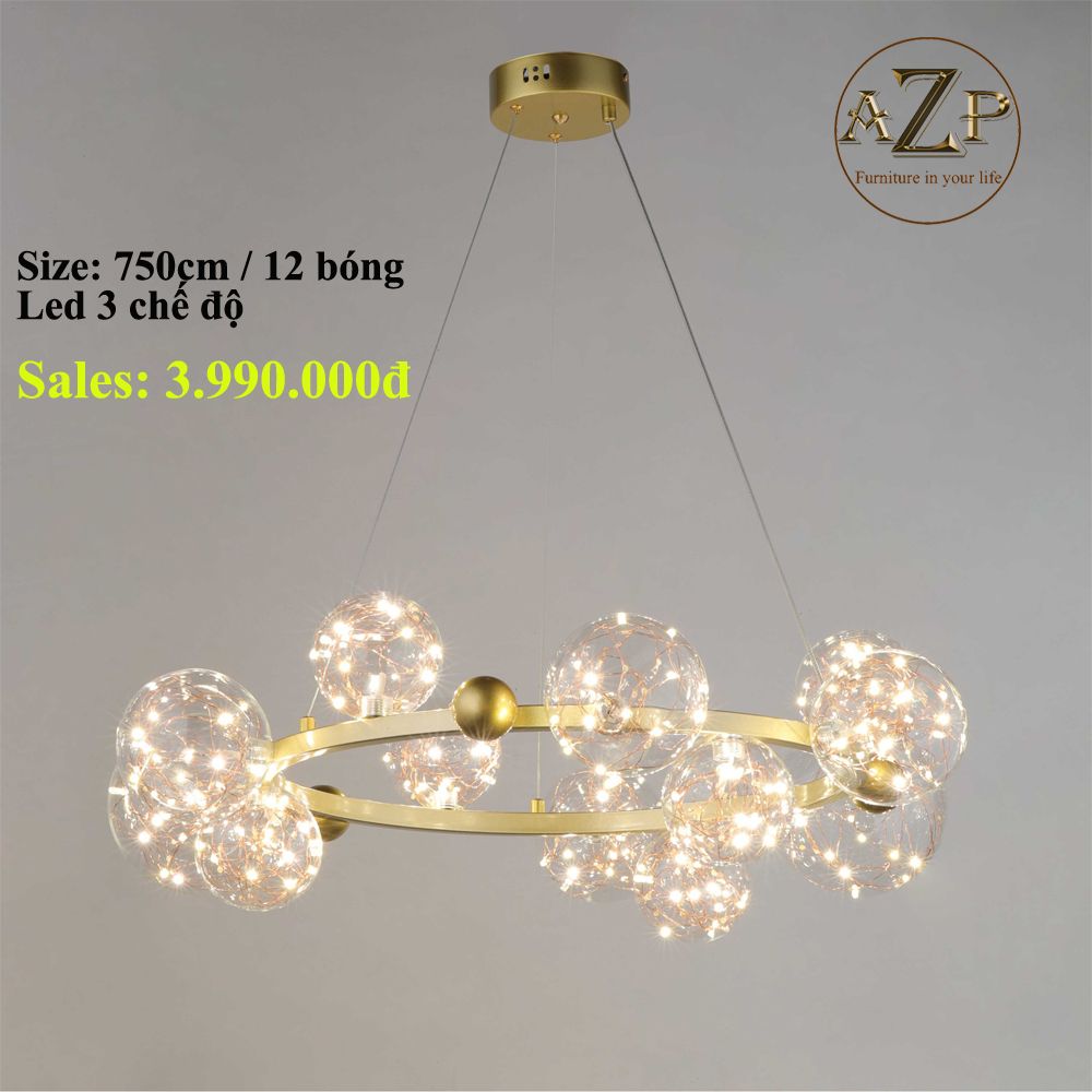Đèn Thả Trần Chùm Vòng Ánh Sáng Nghệ Thuật Hàng Nhập Khẩu AZP-TC19