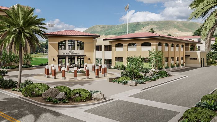 A rendering of the John Madden Football Center at Cal Poly, San Luis Obispo.