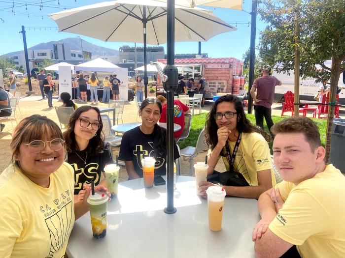 Cal Poly students spending time together