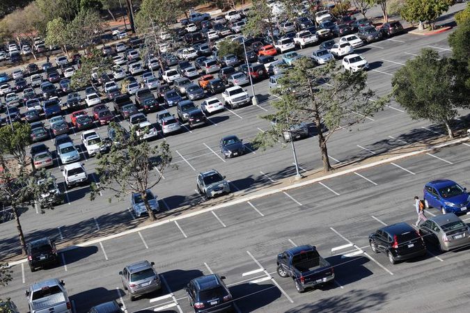 Cal Poly Parking Lot with Tons of Cars