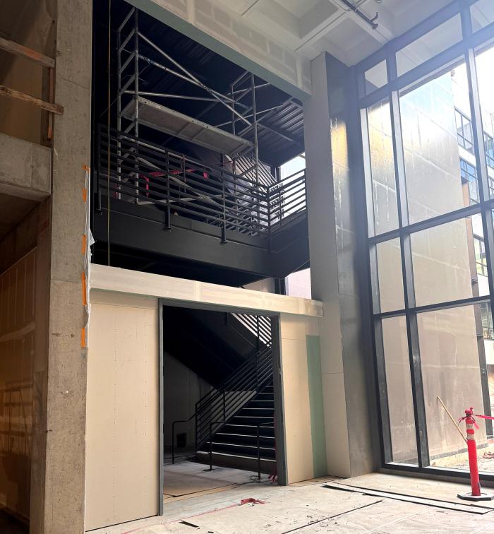 The new stairwell at the Kennedy Library at Cal Poly, San Luis Obispo