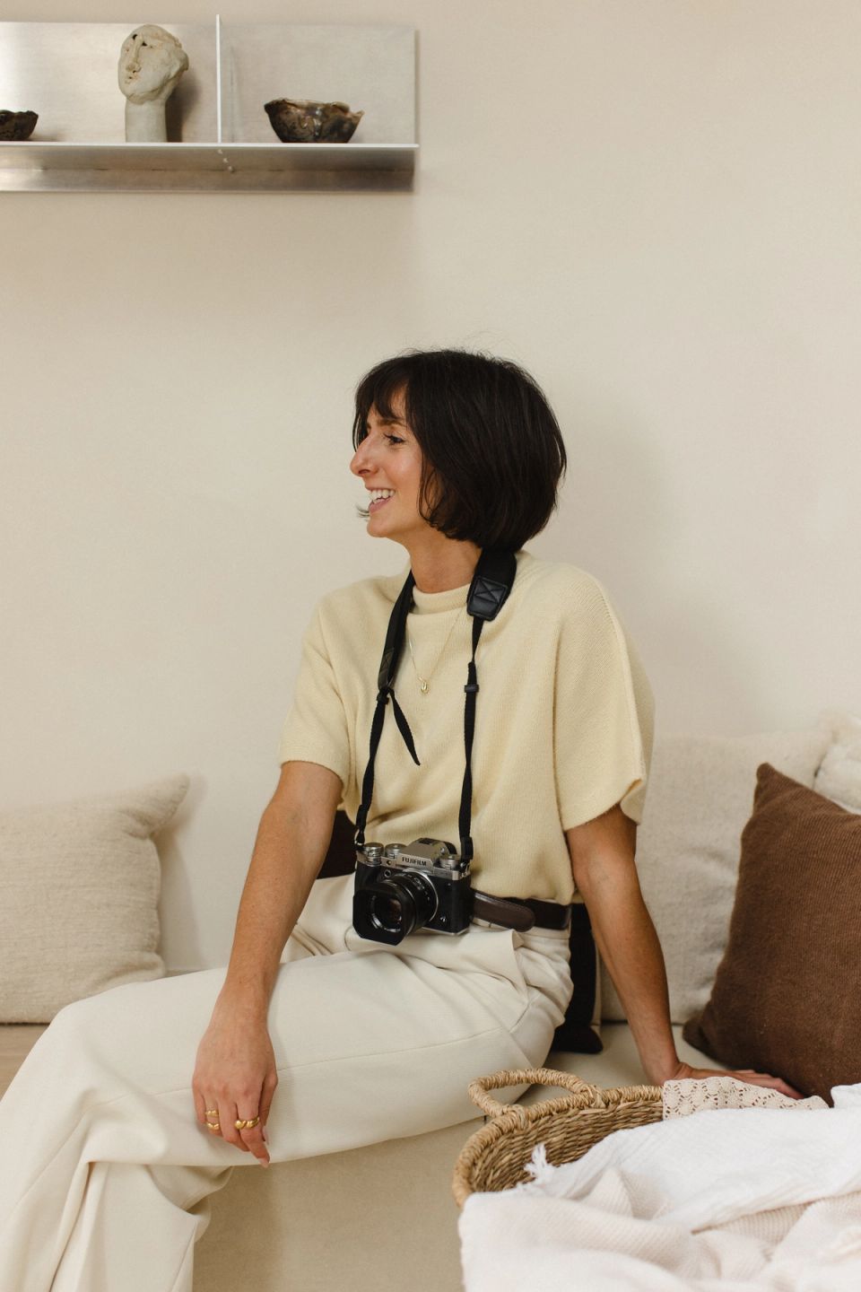 photographer sitting