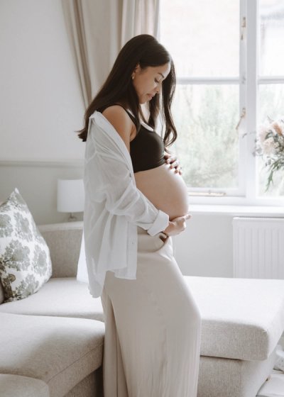 Pregnant female infant of window