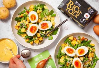Crispy Potato & Egg Salad with Vegetarian Ceasar-Style Aioli Dressing