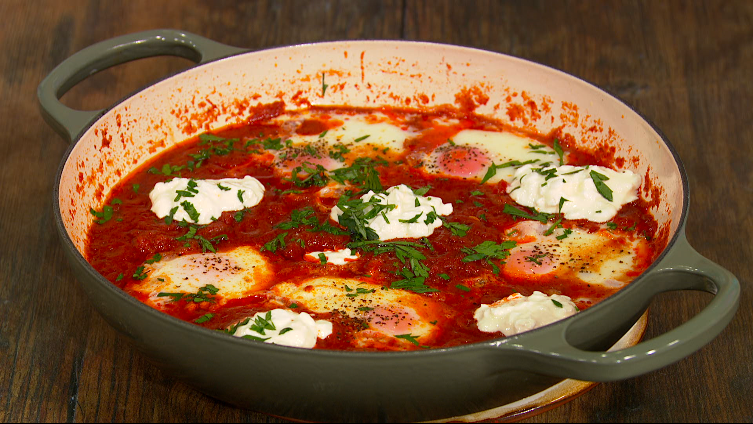 Shakshuka Eggs with Cottage Cheese